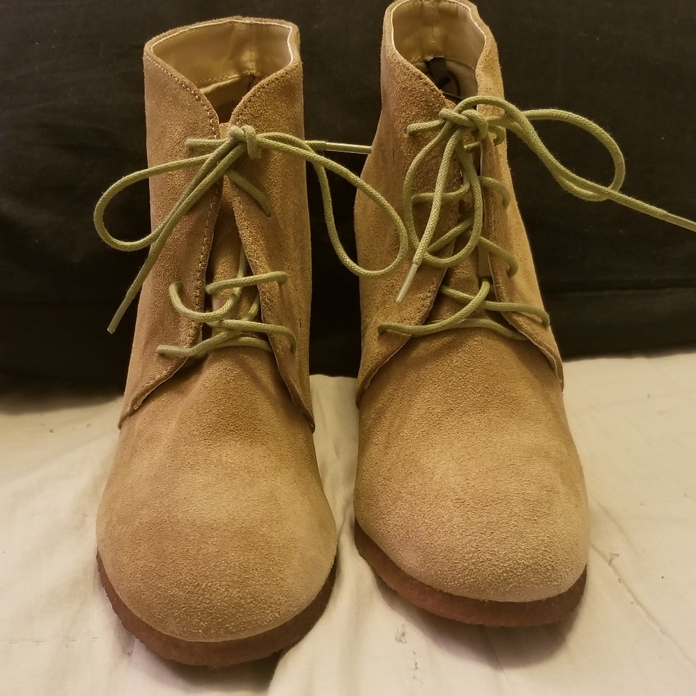 Tan Suede Booties